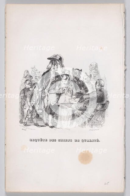 Request of quality dogs from The Complete Works of Béranger, 1836. Creator: John Thompson.