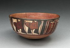 MIniature Flared Bowl Depicting Trophy Heads and Abstract Peppers, 180 B.C./A.D. 500. Creator: Unknown.