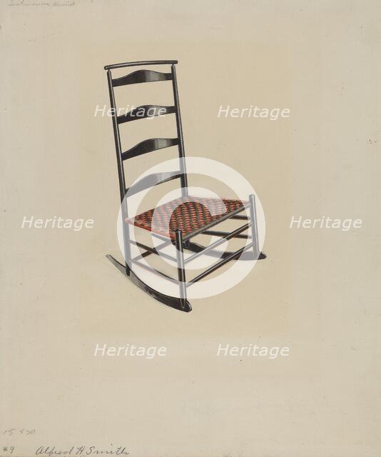 Shaker Rocking Chair, c. 1936. Creator: Alfred H. Smith.