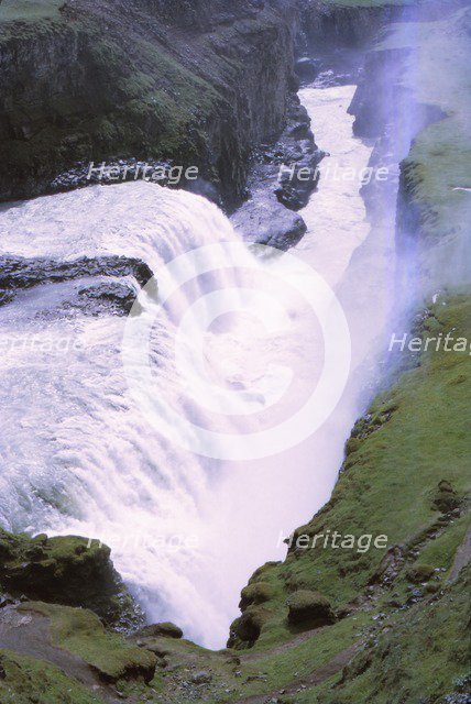 Gullfoss, Iceland, 20th century. Artist: CM Dixon.