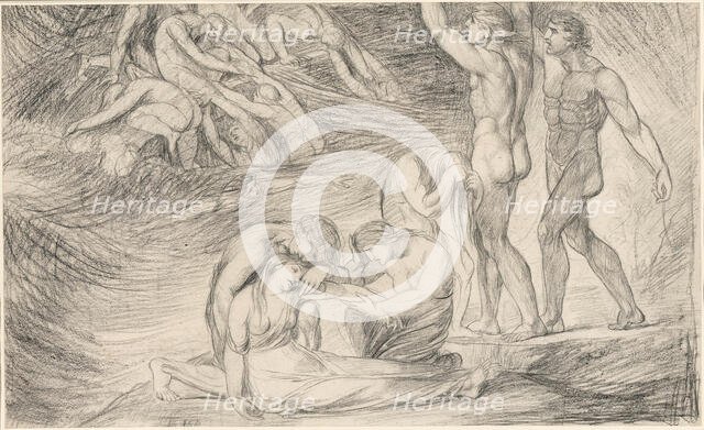 Viola Surviving the Shipwreck off the Coast of Illyria, from “Twelfth Night”, c. 1776. Creator: George Romney.