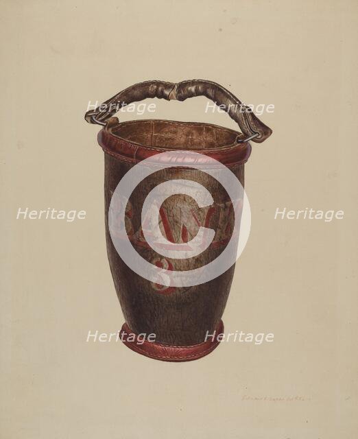 Leather Water Bucket, c. 1939. Creator: Edward L Loper.