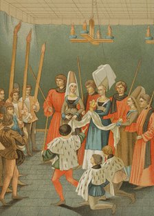 Lady presenting the prize of the tournament, 1877. Creator: Felix Elie Regamey.