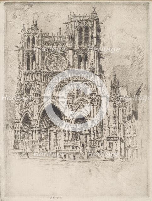 The West Front, Amiens, 1907. Creator: Joseph Pennell.