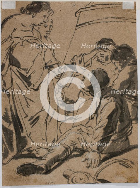 Mary Magdalen at the Tomb of Christ, 17th century. Creator: Leonard Bramer.