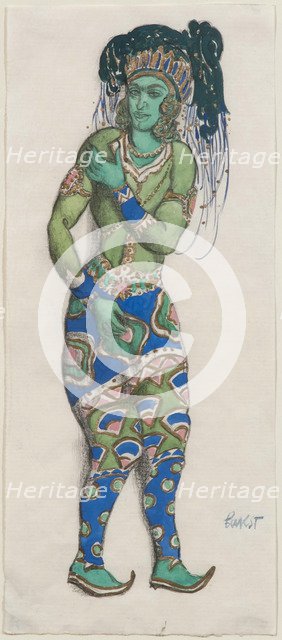 Costume design for the Ballet Blue God by R. Hahn, 1911. Artist: Bakst, Léon (1866-1924)