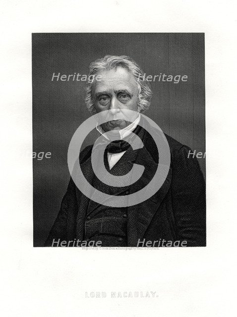 Thomas Macaulay, 1st Baron Macaulay, British poet, historian and politician, 19th century. Artist: C Cook