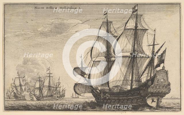 Dutch Warships (Naves Bellicæ Hollandicæ), 1647. Creator: Wenceslaus Hollar.