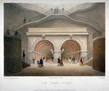 View of the entrance to the Thames Tunnel, London, 1854. Artist: Jules Louis Arnout
