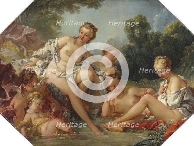 Venus in her Bath surrounded by Nymphs and Cupids, mid-18th century. Creator: Francois Boucher.