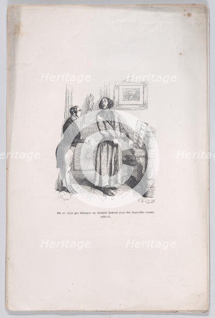One does not bother an honest man with trifles like this. from the Little Miseries of Huma..., 1843. Creator: Jean Ignace Isidore Gerard.
