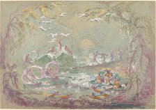 Lake Scene with Fairies and Swans. Creator: Robert Caney.