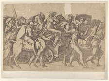 A Roman Army on the March - Troop Convoy, 1540-45. Creator: Antonio Fantuzzi.