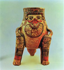 Jaguar shaped wooden kero, part of the Incan culture.
