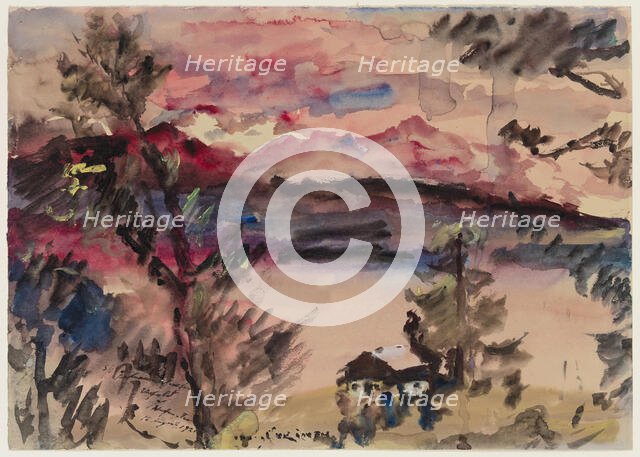 Pink Clouds, Walchensee, 1921. Creator: Lovis Corinth.