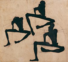 Composition with Three Male Nudes, 1910. Artist: Schiele, Egon (1890–1918)