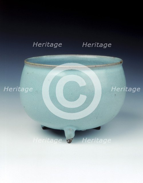 Jun stoneware tripod jar, Northern Song dynasty, late 11th-early 12th century. Artist: Unknown
