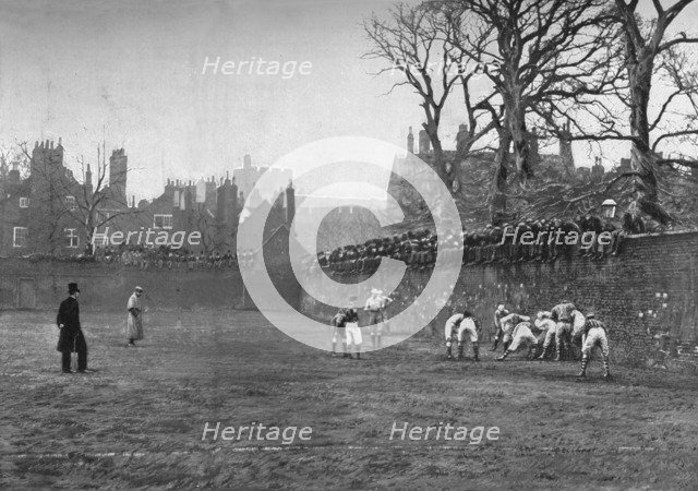 'The Wall Game at Eton: St. Andrew's Day - Oppidan v. Colleges', c1900, (1903). Artist: Hills and Saunders.