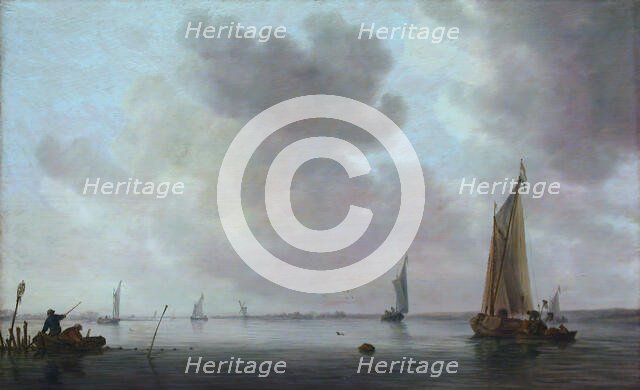 Fishing Boats off an Estuary, 1633. Creator: Jan van Goyen.