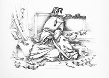 Hatto II is devoured by mice, 1861.  Creator: Violetta Harriot Darwin.