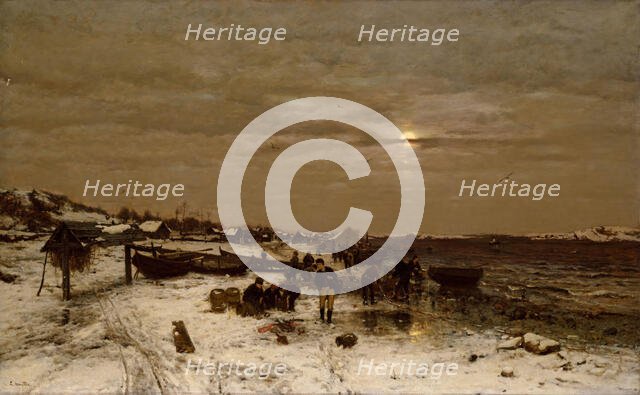 Fishing Village on the Norwegian Coast, 1878. Creator: Ludwig Munthe.