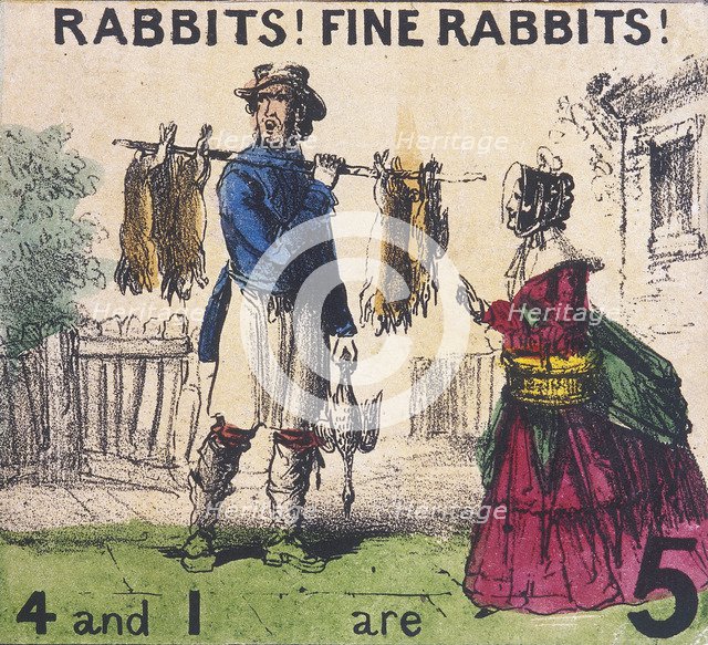 'Rabbits! Fine Rabbits!', Cries of London, c1840. Artist: TH Jones