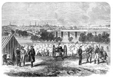 The War in America: camp of Federal prisoners on Belle Isle, Richmond..., 1864. Creator: Unknown.