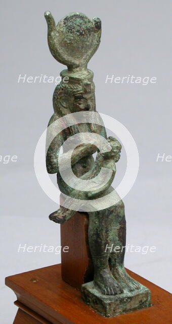 Statuette of the Goddess Isis Holding the God Horus, Egypt, Third Intermediate Period-Late Period... Creator: Unknown.