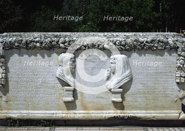 Roman sarcophagus with the busts of two spouses, Aphrodisias, Anatolia, Turkey, 1999. Creator: Unknown.