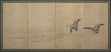 Geese Over a Beach, Edo period, 18th century. Creator: Maruyama Okyo.