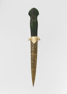 Dagger, Turkish, grip and blade, 16th century; guard, hallmarked for 1774-89. Creator: Unknown.