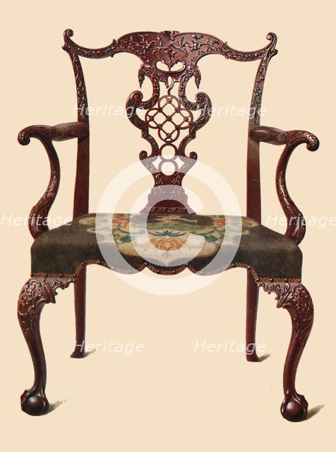 Mahogany chair, 1906. Artist: Shirley Slocombe.