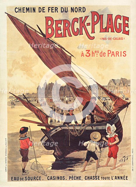 Chemins de fer du Nord. Berck-Plage, c. 1910. Creator: Tauzin, Louis (1842-1915).