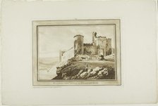 Manerbawr Castle in Pembroke Shire, from Twelve Views in Aquatinta from Drawings taken...South Wales Creator: Paul Sandby.