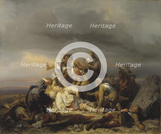 Finding the Body of King Gustav II Adolf of Sweden after the Battle of Lütze, 1855. Creator: Carl Wahlbom.