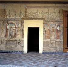 Mural Paintings in the upper gallery of the House of Pilate in Seville.