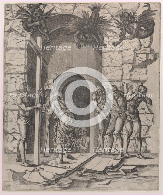 Christ descending into Limbo, 1566. Creator: Mario Cartaro.