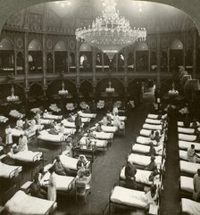 Interior of the commodious hospital at Brighton, Sussex, World War I, 1914-1918.Artist: Realistic Travels Publishers