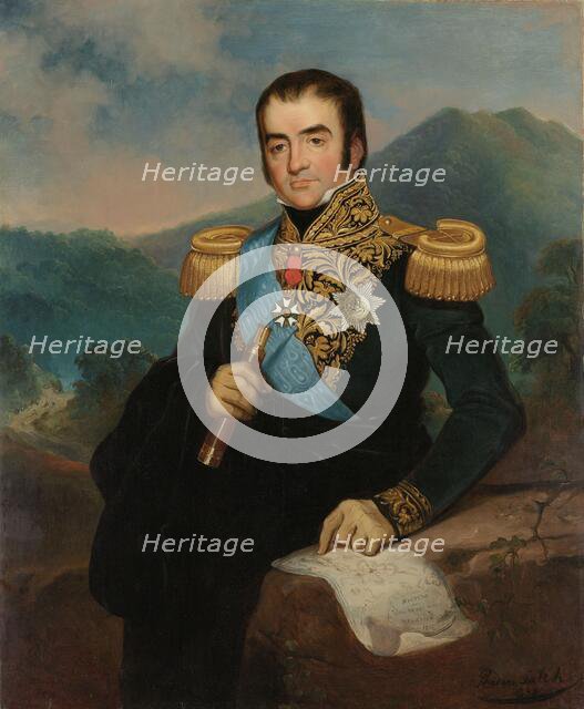 Posthumous Portrait of Herman Willem Daendels, Governor-General of the Dutch East Indies, 1838. Creator: Raden Saleh.