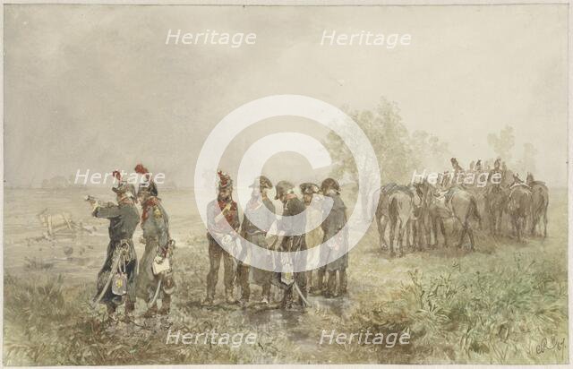 Meeting French officers in Holland, 1793, 1867. Creator: Charles Rochussen.