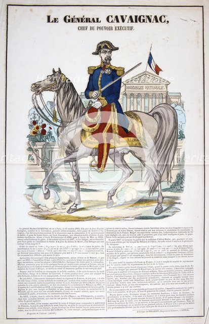 Le General Cavaignac 28 Juin 1848, France. Colour Lithograph. Private collection. Artist: Unknown
