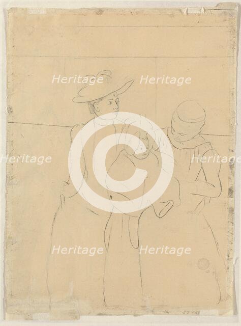 In the Omnibus [verso], c. 1891. Creator: Mary Cassatt.