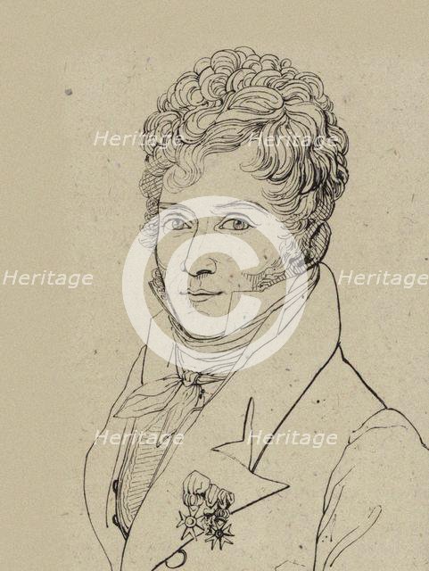 Portrait of the conductor and composer Gaspare Spontini (1774-1851), 1821. Creator: Vincent, Antoine-Paul (active first Half of 19th cen.).