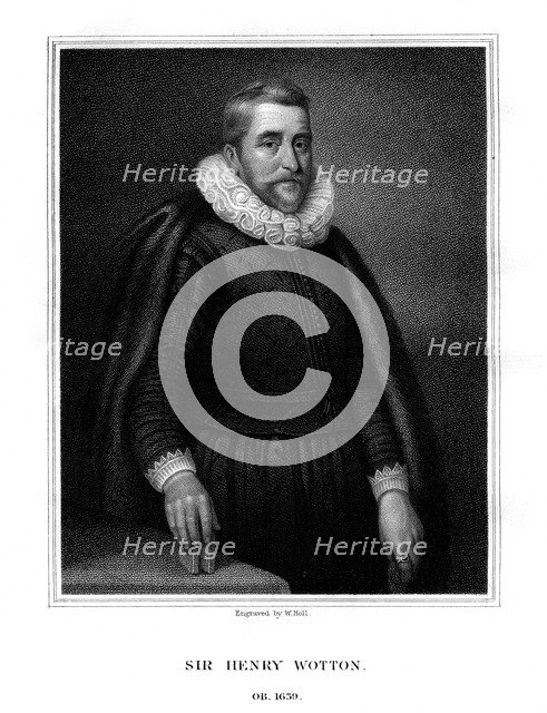 Sir Henry Wotton, English author and diplomat, (1824).Artist: W Holl