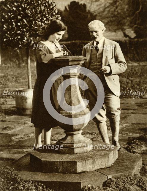 Ramsay MacDonald, first Labour Prime Minister, at Chequers with his his daughter, 1924, (1935). Creator: Unknown.