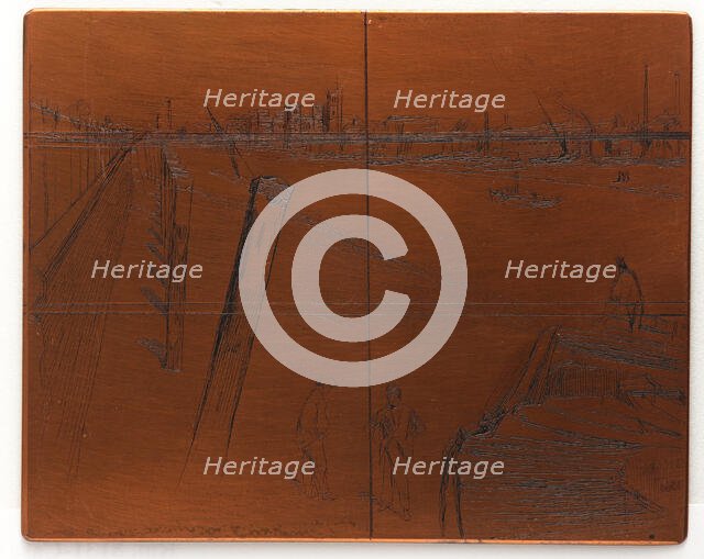 Etching plate: Millbank, 1861. Creator: James Abbott McNeill Whistler.