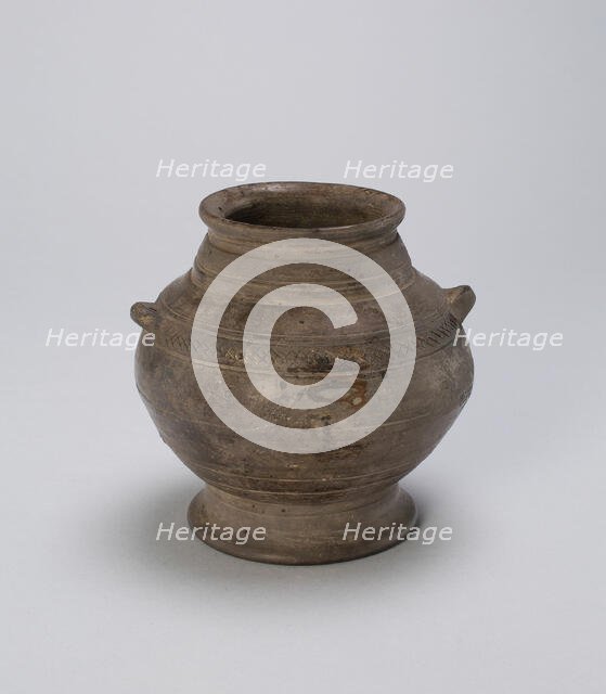 Jar with Grooved Bands and Loop Handles, Shang dynasty, 12th-11th century B.C. Creator: Unknown.