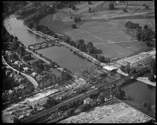 Twickenham Bridge under construction, Twickenham, Richmond Upon Thames, Greater London, c1930s. Creator: Arthur William Hobart.