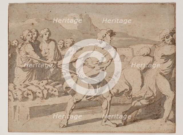 Moses and the Daughters of Jethro, between 1775 and 1780. Creator: Louis Adrien Masreliez.