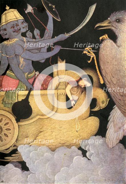 'Ravana fighting with Jatayu', 1920. Creator: Unknown.